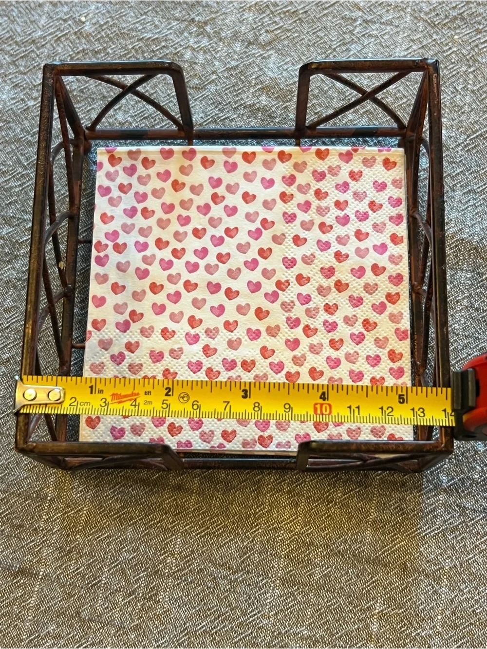 Metal Napkin holder for table; Used